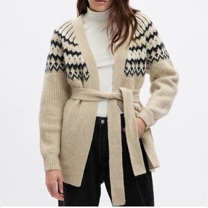 EUC GAP fair isle wrap sweater cardigan Small